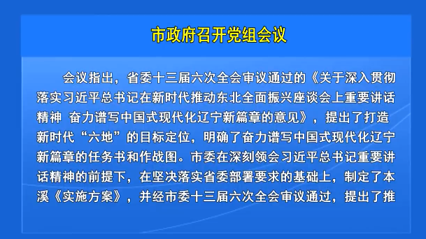 市政府召开党组会议